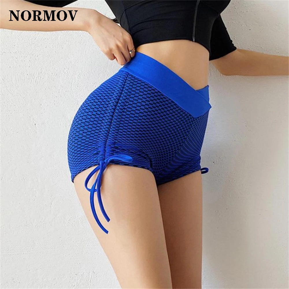 

NORMOV Quality Push Up High Waist Fitness Short Leggings Female Slim Breathable Yoga Clothes Workout Shorts 2021 Summer Women