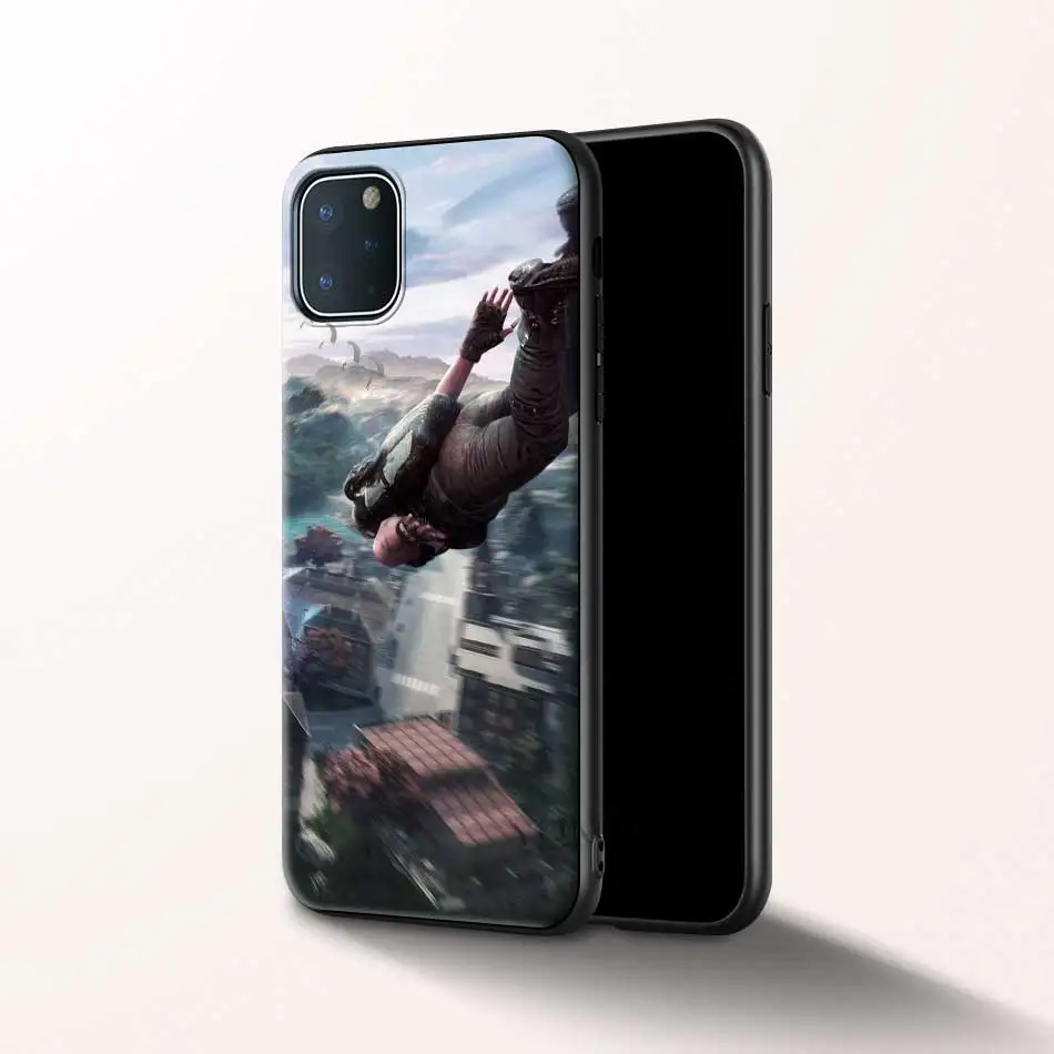 

TPU Soft Case For Apple iPhone 7 11 Pro XR 6 X XS MAX 6S 8 Plus 5 5S SE 2020 Black Phone Bags Cover Pubg
