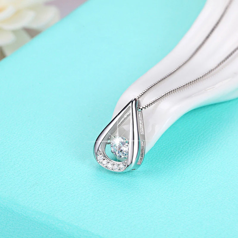 Ожерелье женское из серебра 925 пробы с кулоном в виде капли воды | Украшения и