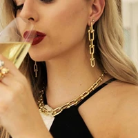 2020 new brand punk earrings for women vintage metal u chains long earrings gothic jewelry chain earring female tassel brincos