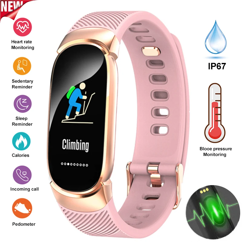 

Смарт-часы женские цифровые спортивные с шагомером, пульсометром и тонометром