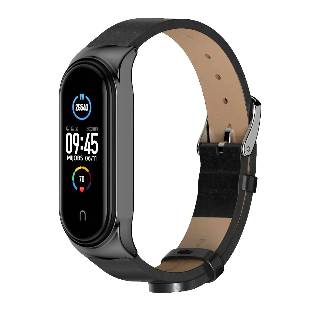 Ремешок для Mi Band 5 4 3 браслет из микрофибры искусственной кожи Xiaomi Смарт-часы Xiomi
