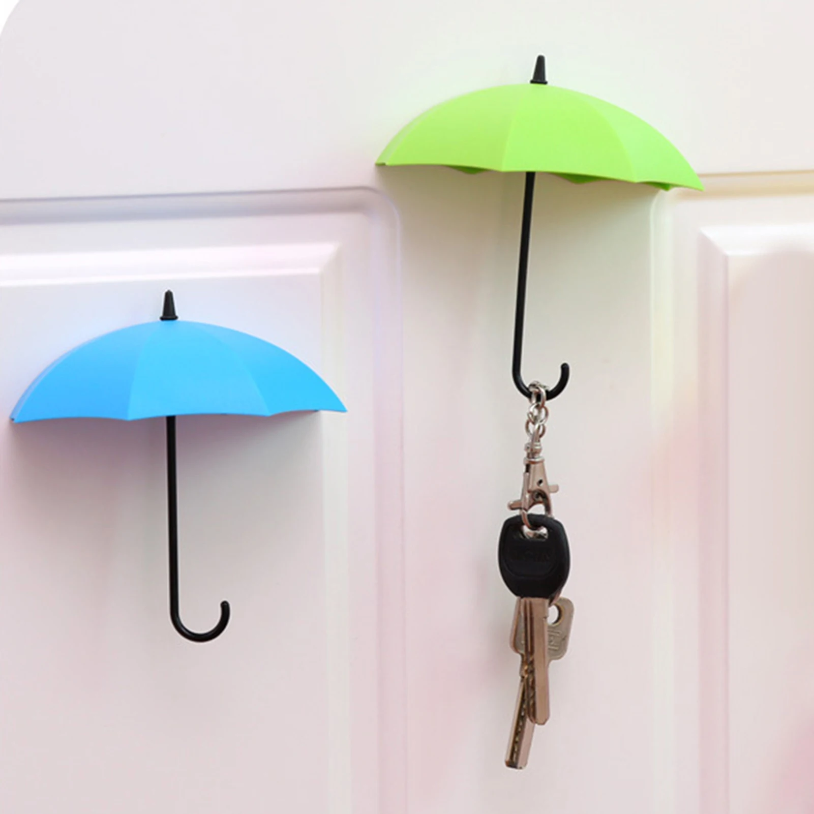 

3Pcs/Set Colorful Umbrella Shape Wall Hooks Umbrella Shape Wall Decor Racks Wall Organizer Containers for Kitchen Bathroom