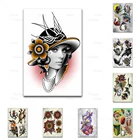 Плакаты с традиционными бабочками, цыганскими татуировками, птицами и мотыльками, австралийские татуировки, настенное искусство, Современный домашний декор, подарок