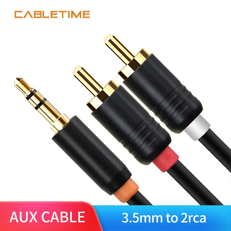 Кабель Cabletime RCA 2rca 3 5 аудиокабель 2RCA Aux штекер-штекер Rca мм для телефона Edifer