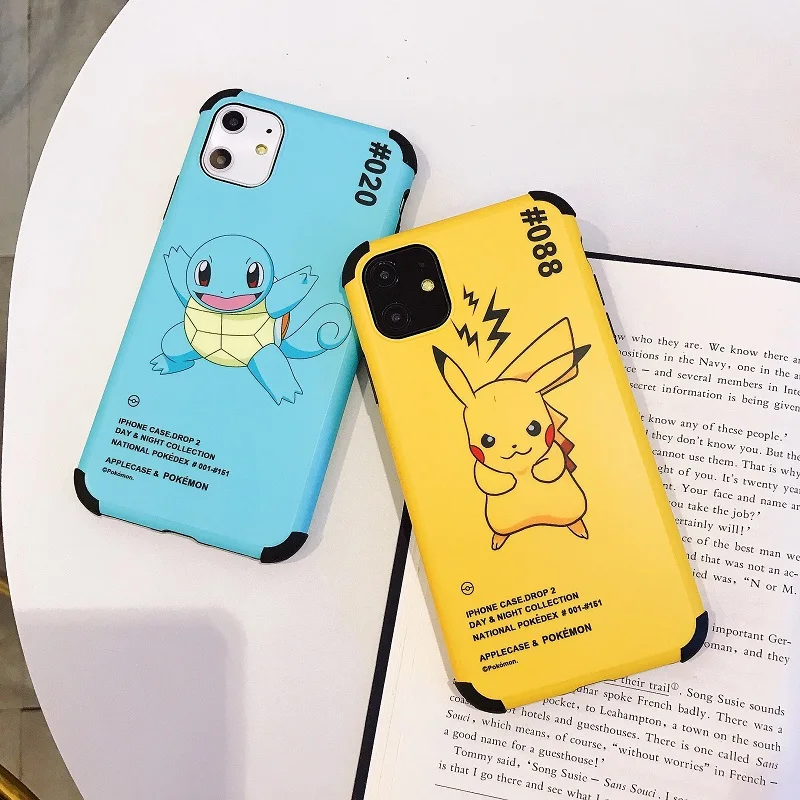 New Pikachu mobile phone case For iPhone 11 6 7 8Plus X XR XS MAX TPU painted four-corner all-inclusive anti-fall cover