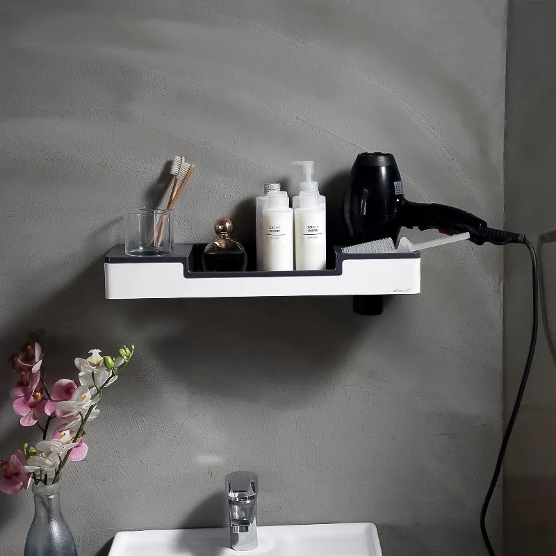 

Bathroom Shelf 304 Stainless Steel Hair Dryer Rack Corner Shelf With Cup Holder Bolt Inserting Type Wall Mounted Bath Hardware
