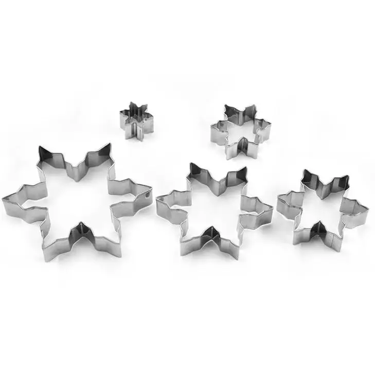 Форма снежных хлопьев для печенья набор инструментов выпечки ножи из