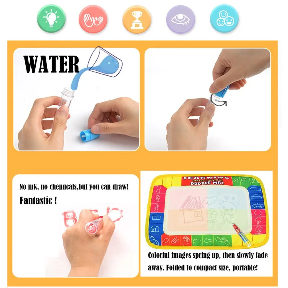 OCDAY Baby Kids Water Drawing Board with Magic Pen Doodle Painting Picture Play Mat Toys for Children Gift | Игрушки и хобби