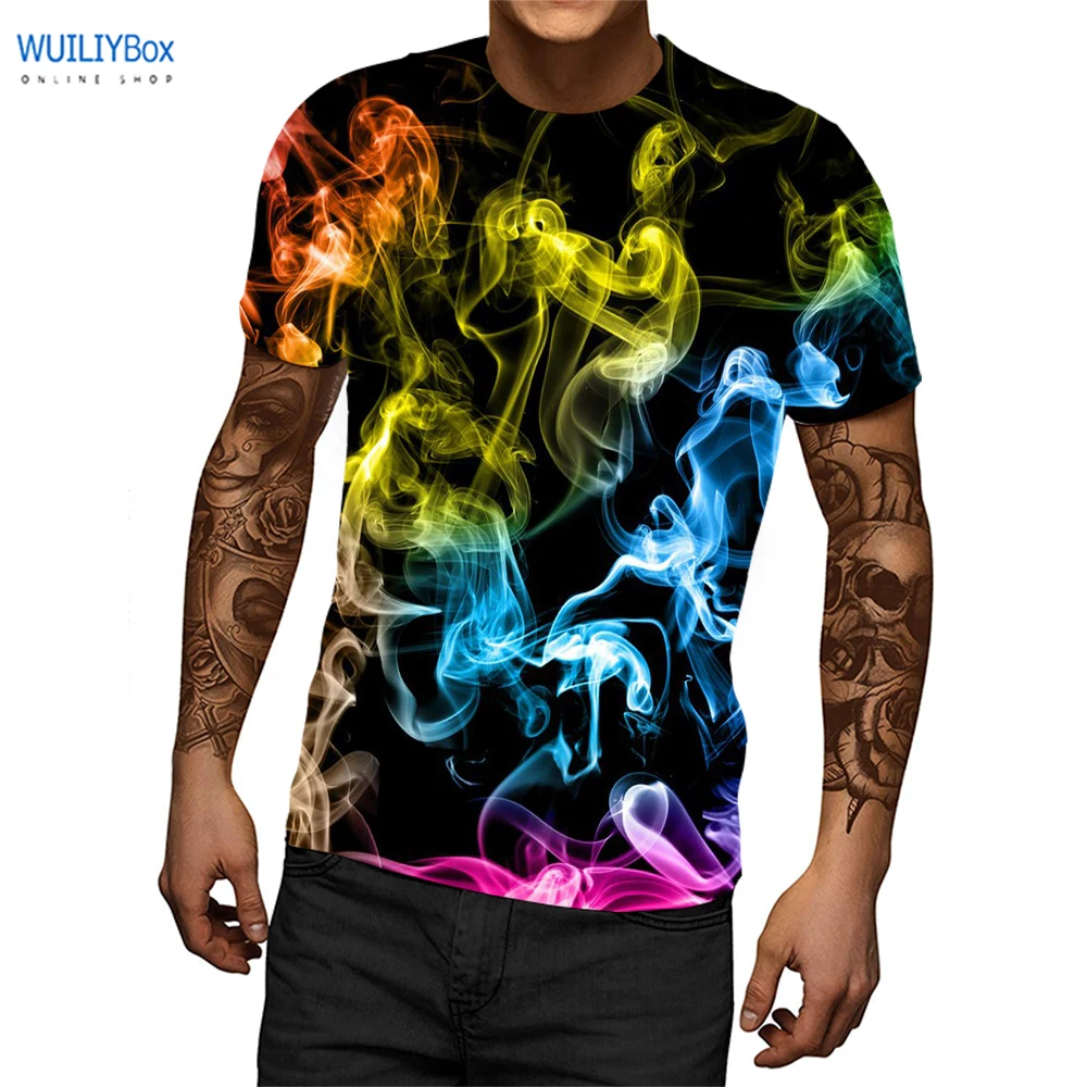 Футболка Мужская/Женская с 3D-принтом в виде огня | Мужская одежда