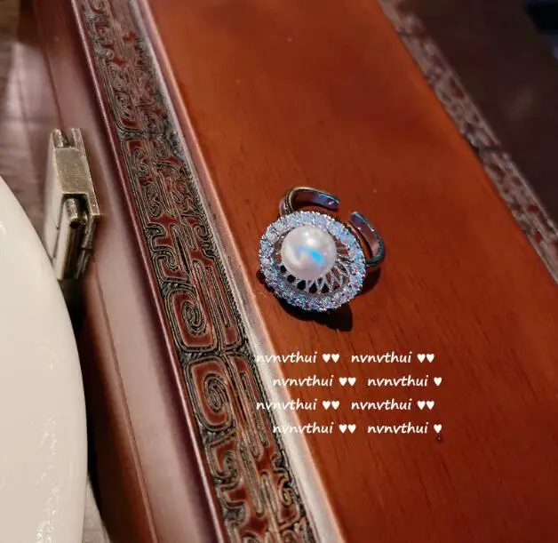 Блестящее кольцо с сапфировым бантом 18K цирконом в виде снежинки регулируемое