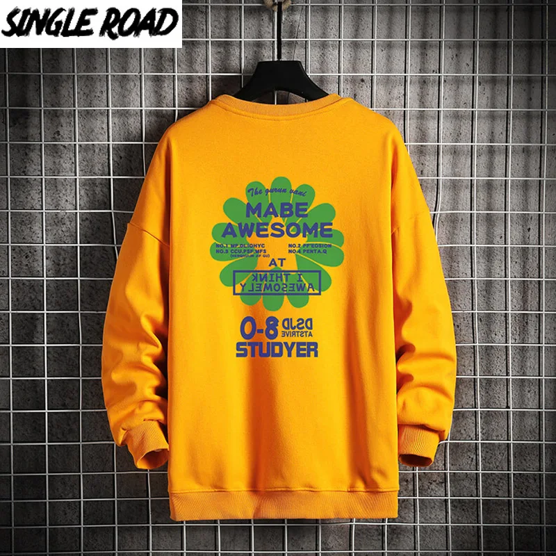 Однодорожные свитшоты с круглым вырезом для мужчин 2020 зимняя Японская уличная