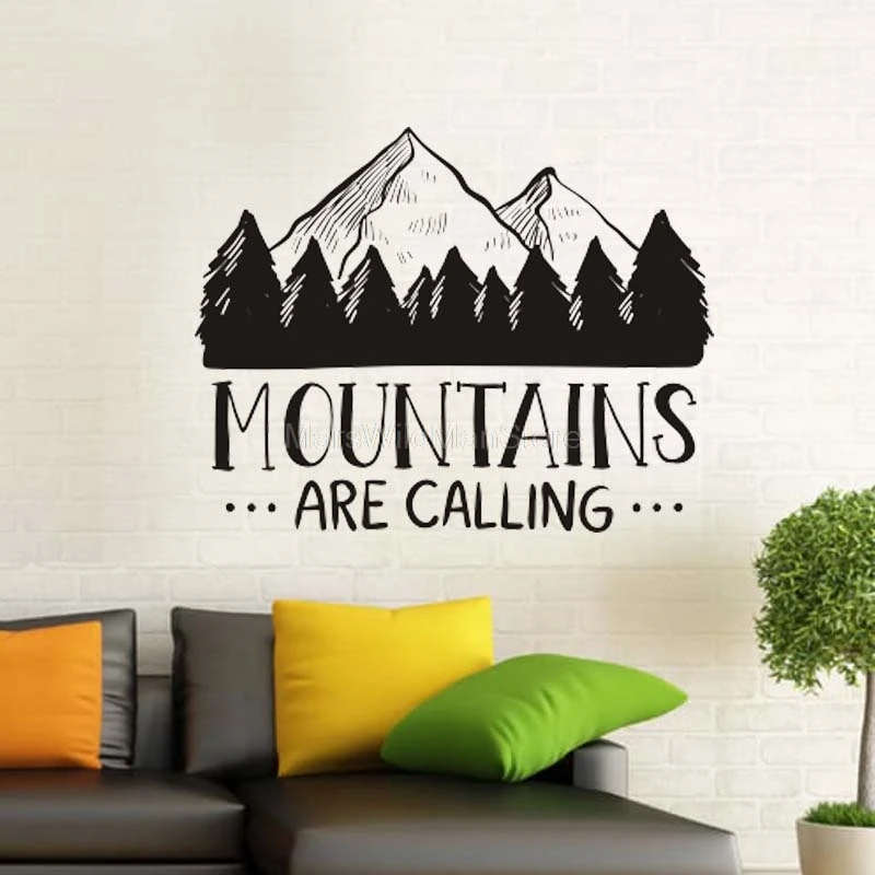 

Mountain Expedition Decor Campfire Outdoor Adventure Vinyl Wall Decal Living Room Sticker Art