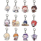 Модные Аниме брелки для ключей Genshin Impact Zhongli, базы Venti Paimon, акриловые подставки, подарочные украшения, оптовая продажа, 28 стилей