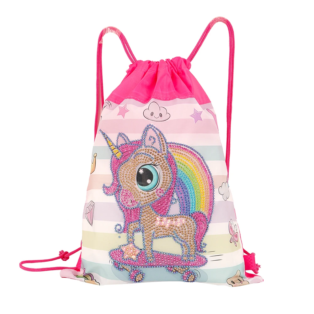 

DIY Special Shaped Drill Diamond Painting Mosaic Oxford Cloth Backpack Kit Rhinestone Drawing Picture Drawstring Bags Set Craft