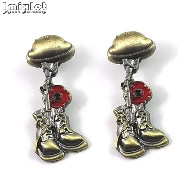 Retro Veteran Helmet Brooch EX-Soldier Boot Collar Pin Men's Jackets Backpack Badge High Quality Enamel Metal Jewelry | Украшения и