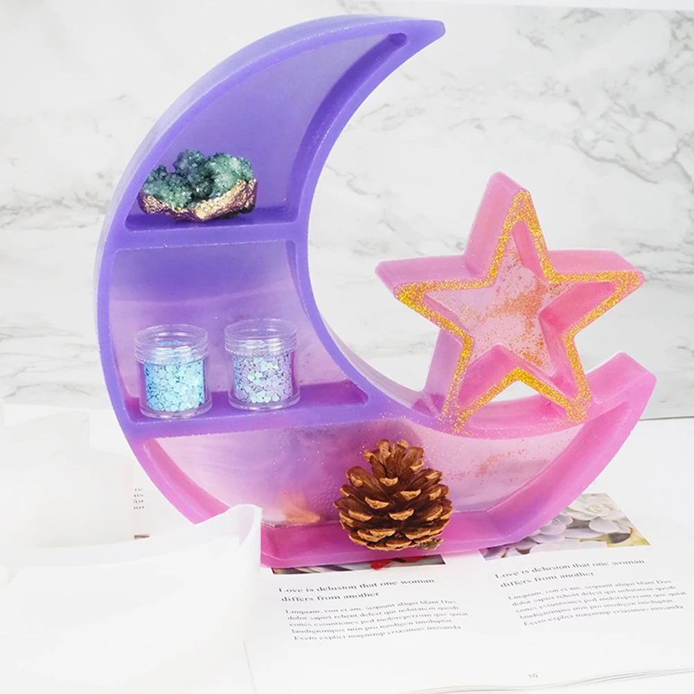 

DIY Кристалл эпоксидная смола, форма Луна тарелка и блюдо форма прочная водонепроницаемая эпоксидная силиконовая форма для литья