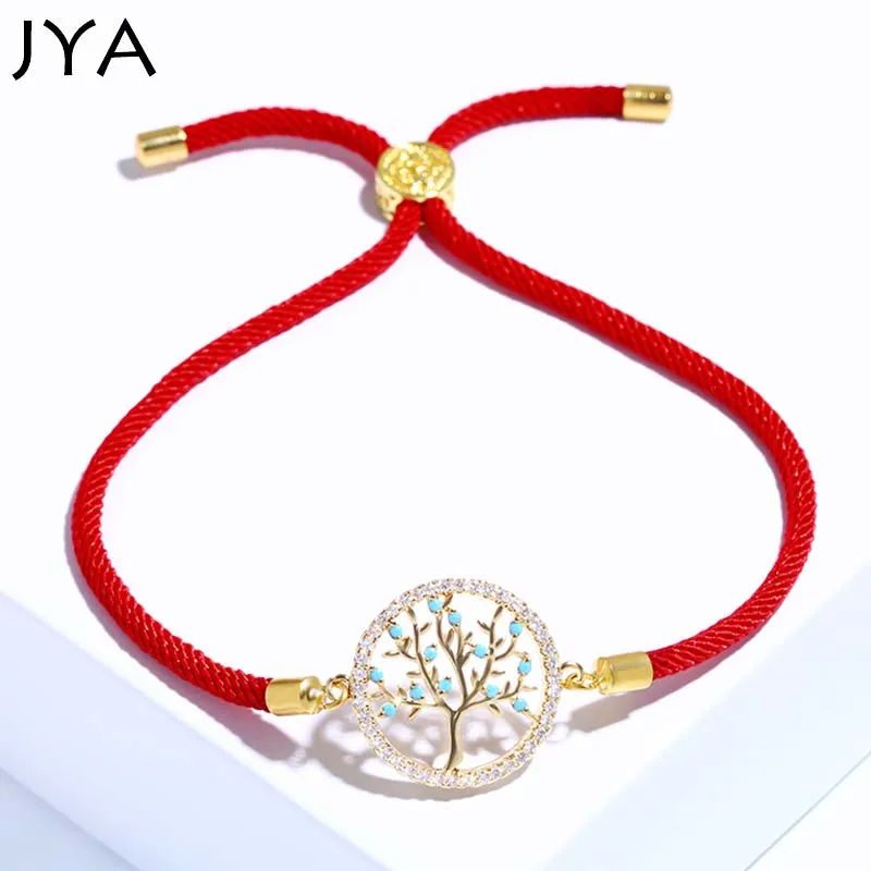 Женский и детский браслет Cpop с подвеской из красных нитей золотым горным