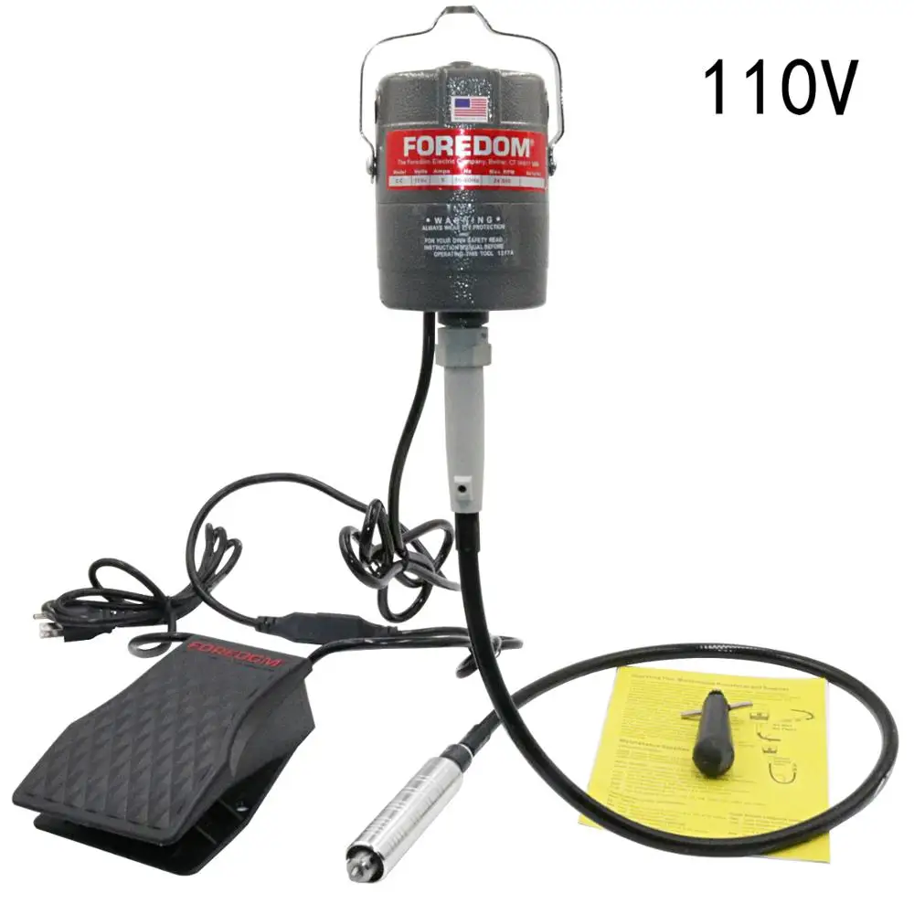 110V FOREDOM Flexible Shaft SR Machine goldsmith tools polishing flexible shaft machine hanging rotary tool motor& hanging motor - Color: 110V