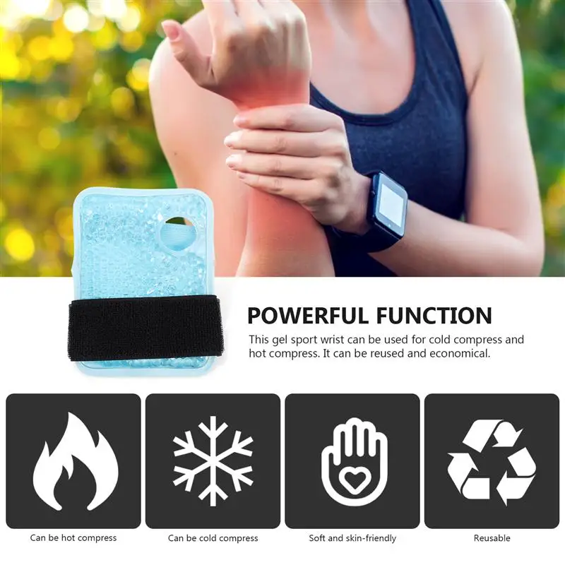 

1pc Reusable Cold and Hot Compress Gel Sports Wristband Gel Ice Cold Wristband