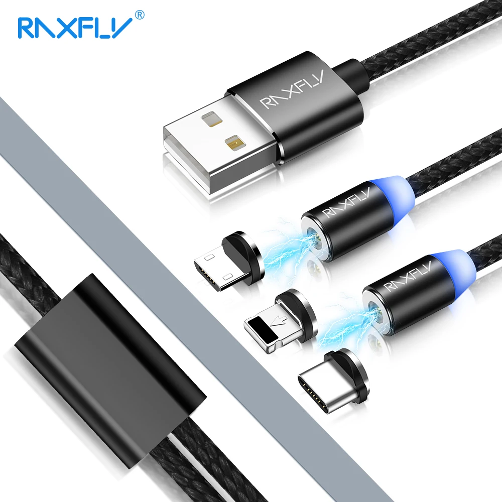 Магнитный зарядный кабель RAXFLY 2 в 1 Micro USB для iPhone XR 7 XS Max 8 usb type C Redmi Note 7|Кабели