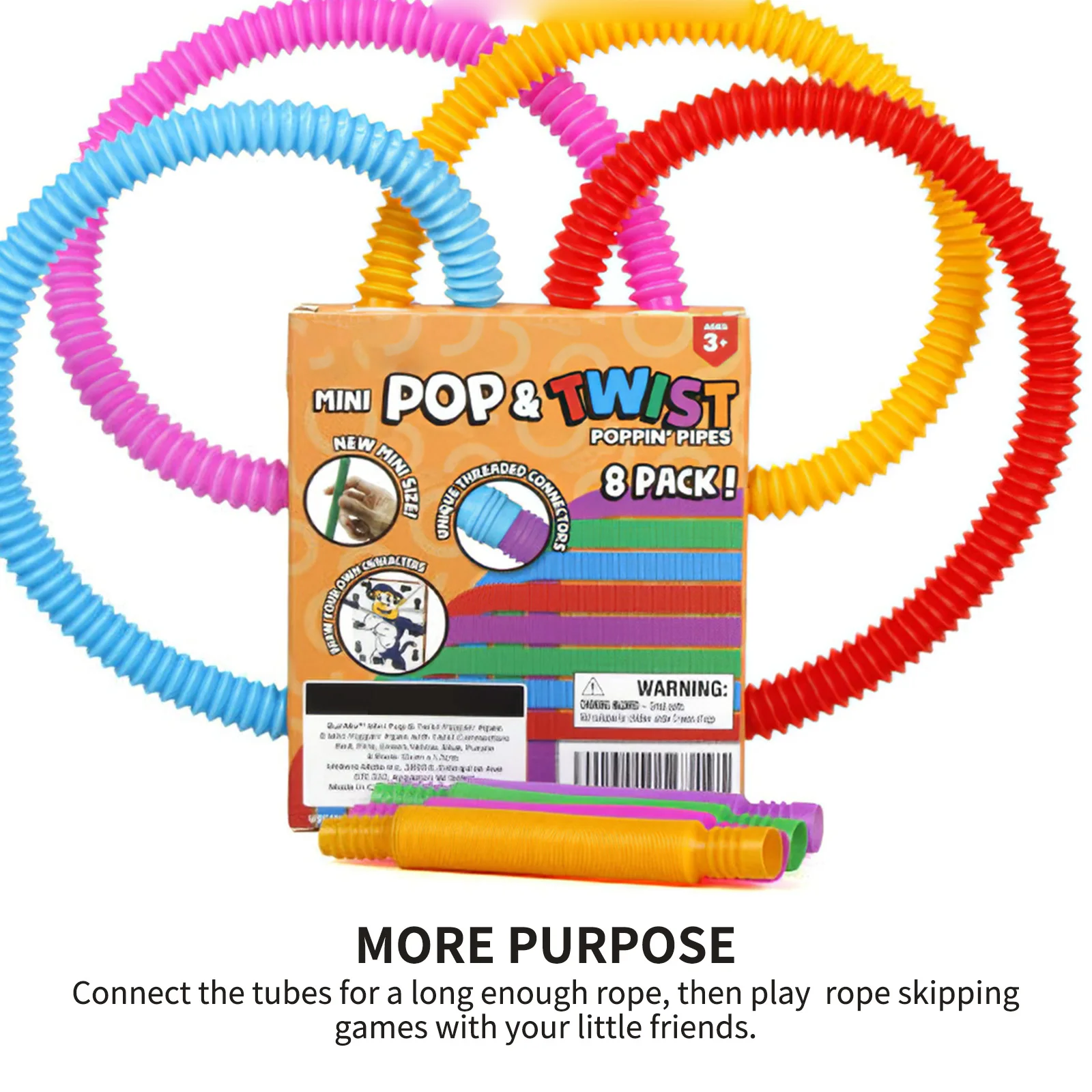 

8Pcs Pop Tubes Sensory Toy for Adult Fidget Stress Relieve Toys Kid Autism Anti Stress Plastic Bellows Children Squeeze Toy