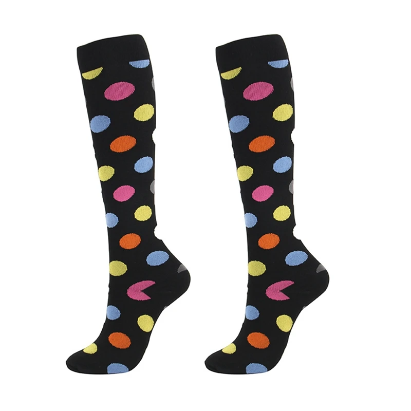 

Compression Sports Socks Women Men Knee High/Long Printed Nylon Hosiery Footwear Accessories