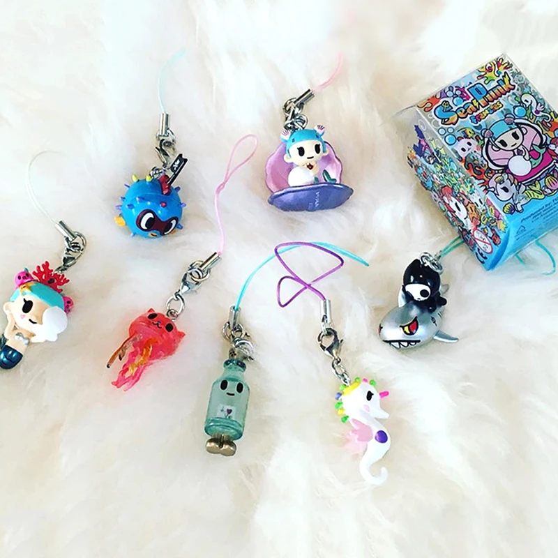 original tokidoki marine series hanging blind box cute key chain mobile phone backpack pendant doll toy model gift free global shipping