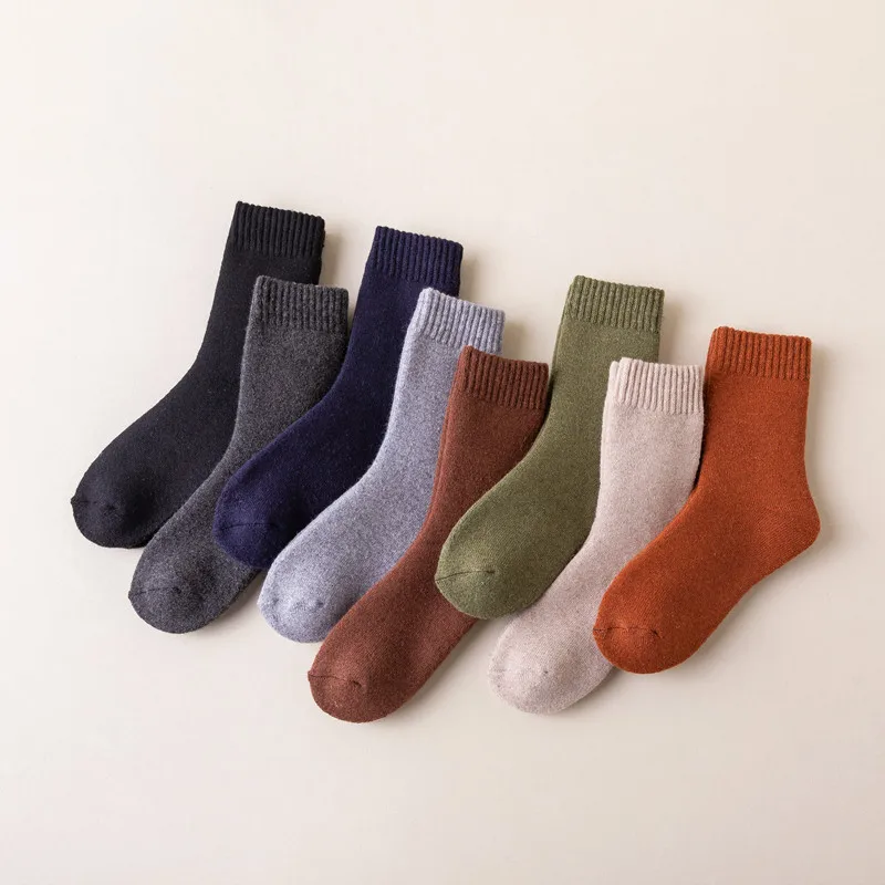 

20% Wool Cashmere Socks Men Fashion Solid Color Winter Thick Warm Crew Socks Soft Thermal Business Male Man Keep Warm Long Socks