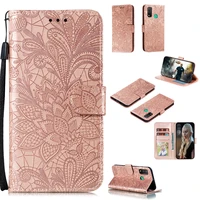 lace flower flip case for huawei y5 y6 y7 y9 2018 2019 p40 p30 lite p smart 2021 mate 20 30 pro honor 10i 20i 9x 10x y8s cover