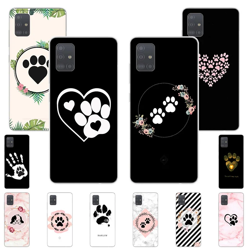 

Soft TPU Phone Case for Samsung Galaxy A42 A52 A72 A41 A11 A12 A32 A51 A50 A70 A71 A21S A22 A31 A40 A20 A10 Dog Cute Paw Cover