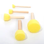 Детская губчатая кисть для рисования, 5 шт.компл., деревянная ручка, Рисование граффити, игрушка сделай сам