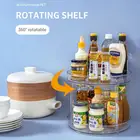 Вращающийся на 360 градусов шкаф для хранения специй, органайзер, лоток, прозрачный вращающийся ящик для хранения, Многоуровневая кухонная вращающаяся полка