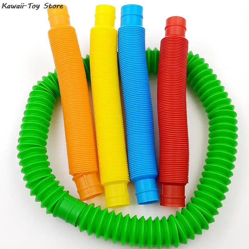 Mini tubos sensoriales para adultos y ni&ntilde;os, juguete antiestr&eacute;s para aliviar el estr&eacute;s, pl&aacute;stico, fuelle, 5 uds.-1