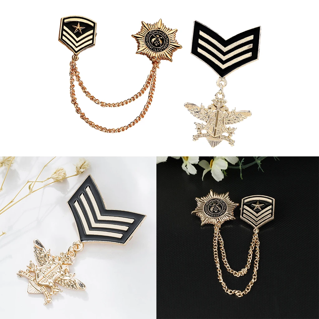 2 шт винтажная Звезда Форма булавка брошь значок награда Морской стиль медаль