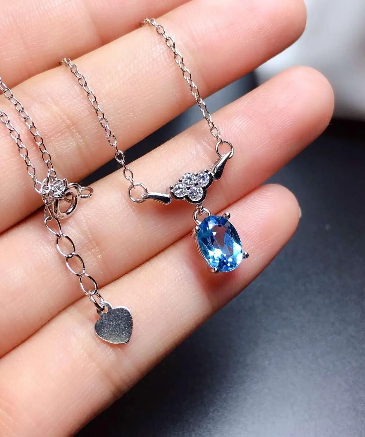 Голубой топаз стихийных бедствий и реальные топазом Цепочки ожерелья из