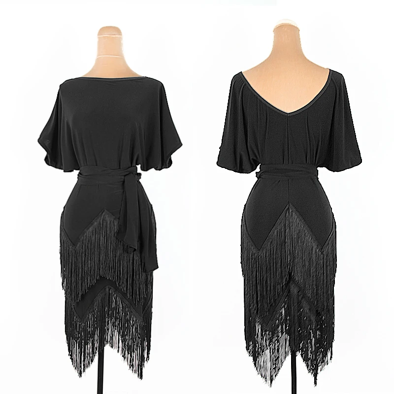 

New Female Latin Dance Practice Costumes Women Sexy Fringe Dress Ballroom Dance Competition Dress Rumba Tango Clothes DQL3326