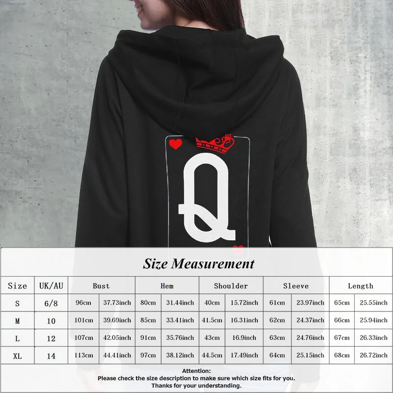 QUEEN KING Poker толстовки для пар осень зима для женщин мужчин хараджуку свитшот с капюшоном женский длинный рукав повседневные Пуловеры Топы
