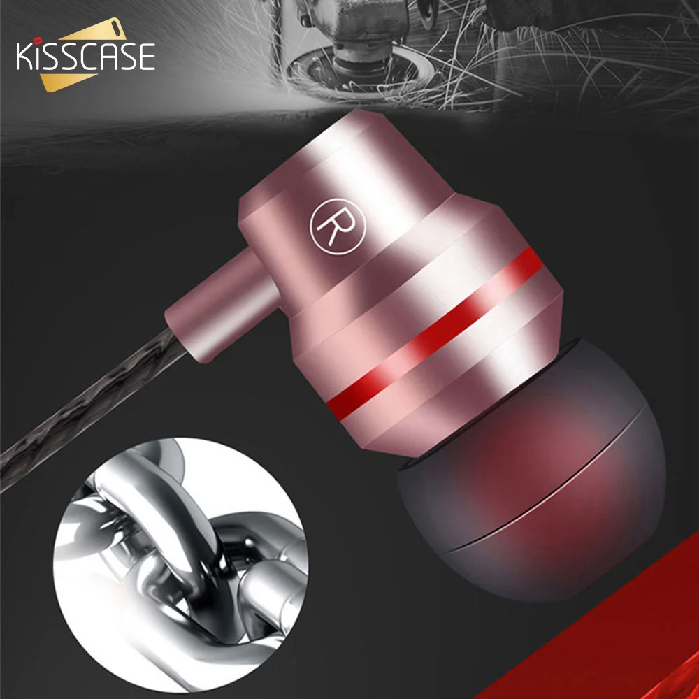 Оригинальные проводные наушники KISSCASE с басами 4D стерео объемные микрофоном