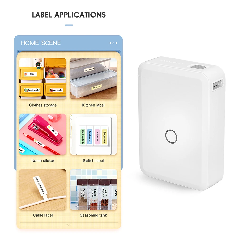 Беспроводной комплект для печати этикеток портативный Bluetooth принтер бирок