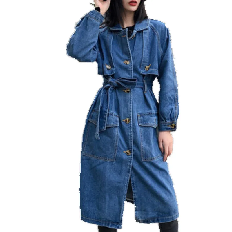 Женский Длинный Тренч повседневные ковбойские тренчи с длинным рукавом|cowboy trench