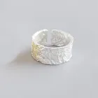 Женское кольцо из серебра 925 пробы, необычное широкое Открытое кольцо неправильной формы с рисунком дерева