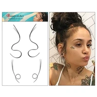 hairlines tattoo sticker face makeup temporary baby hair tattoo sticker custom hairlines waterproof temporary tatto sticker