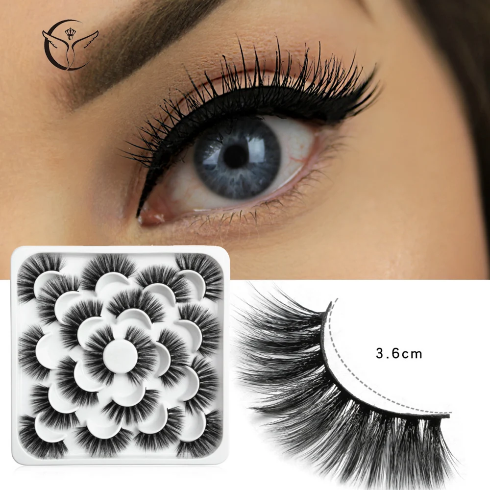 Mink eyelashes 3d mink hair eyelashes10 pairs long makeup 3d faux nature fake lashes extension false eyelashes Wholesale(10P