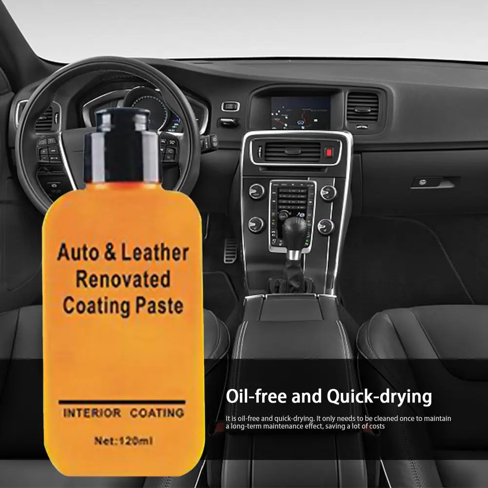 

120ml Car Leather Plastic Reconditioning Agent Auto Interior Care Retreading Maintenance Agent Refurbishment Wax Cleaner Tools
