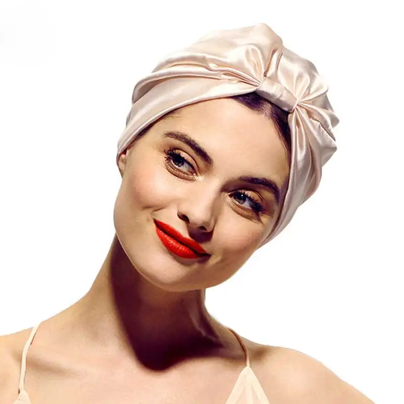 

2021 Silk Salon Bonnet Hats For Women Girls Sleep Shower Cap Both Towel Hair Dry Quick Elastic Care Bonnet Head Wrap Hat кепка
