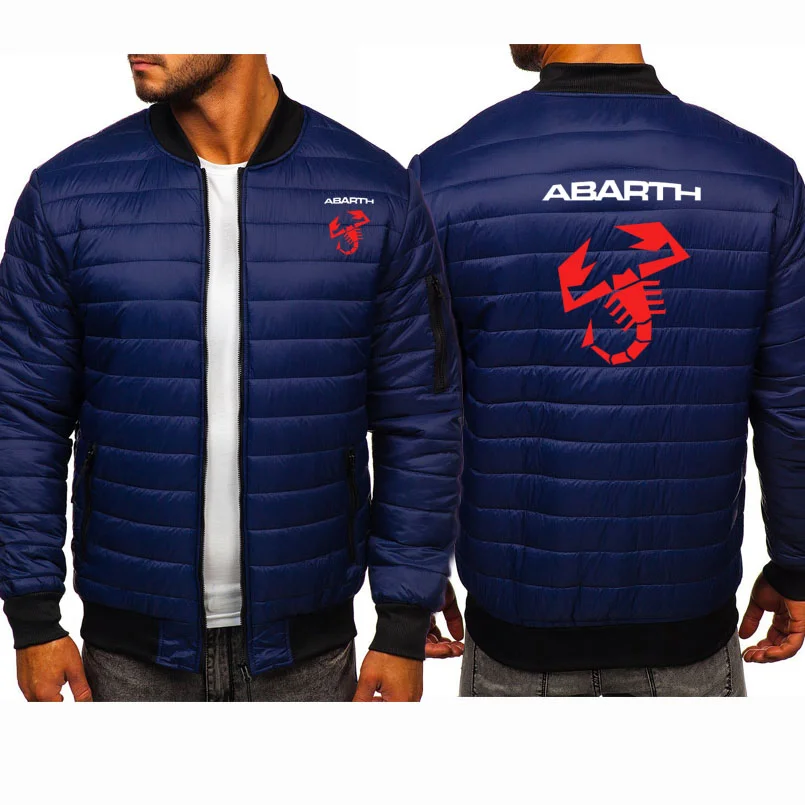 

Fashion Winter Men's hoodie Abarth Car Logo Printing Casual Mens Jacket Thicken Warm Wool Fleece cotton Mens Zipper Hoodies