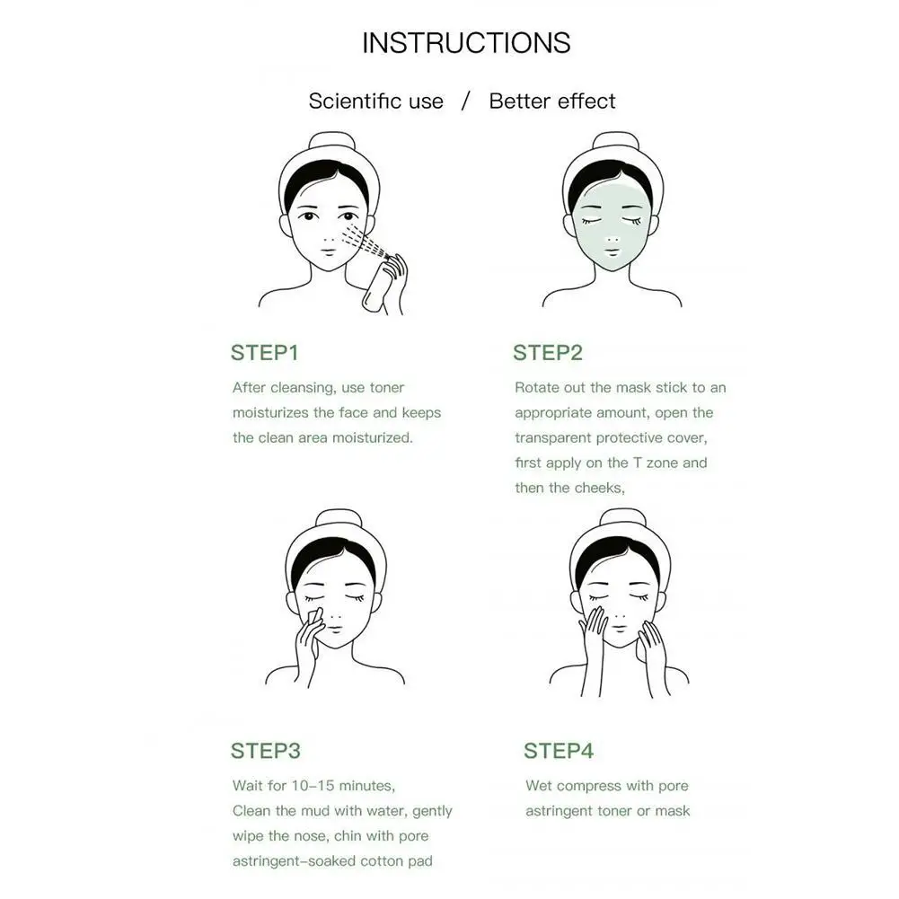 

Green Tea Mask Oil Control Acne Clearing Mask Mud Mask Blackhead Face Pores Fine Cleansing Care Moisturizing Makeup Tool
