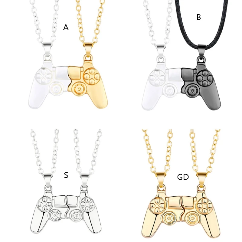 2pcs/Set Magnetic Game Controller Couple Necklace with Gold/Silver Color PS4 Console Pendant Valentine's Day Gift | Украшения и