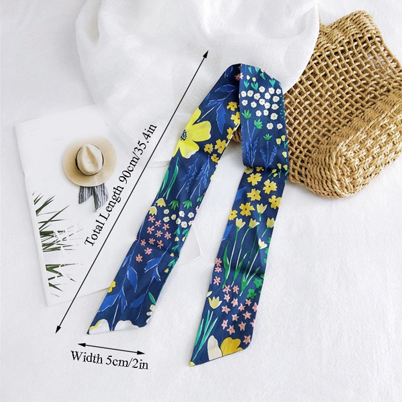 Женский маленький шарф шейный платок ленты для волос 90*5 см шаль на голову